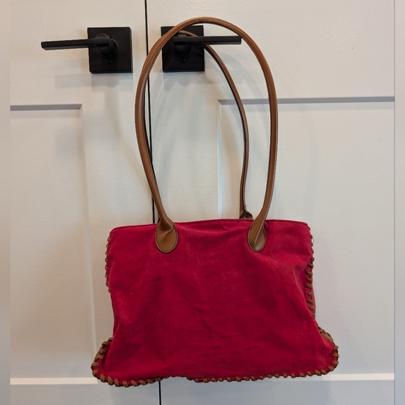 VINTAGE Disney Pooh and Tigger red canvas shoulder bag tote bag - Picture 5 of 14